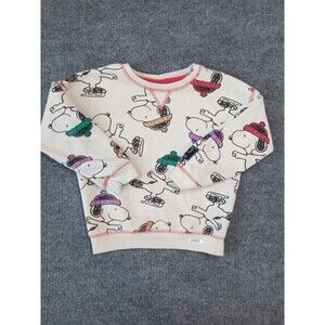 Peanuts Snoopy Ice Skating Sweatshirt Toddler Girls 4T Fleece Winter Pullover